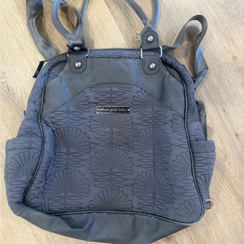 Petunia Pickle Bottom Black Quilted Backpack